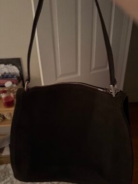 Coach Monterey Zip Hobo Suede Handbag in Olive Green